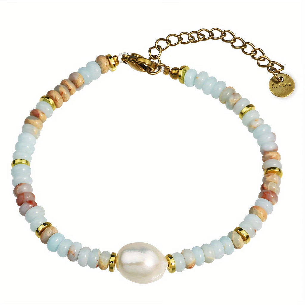 Bracciale Elegante in Perle e Turchese