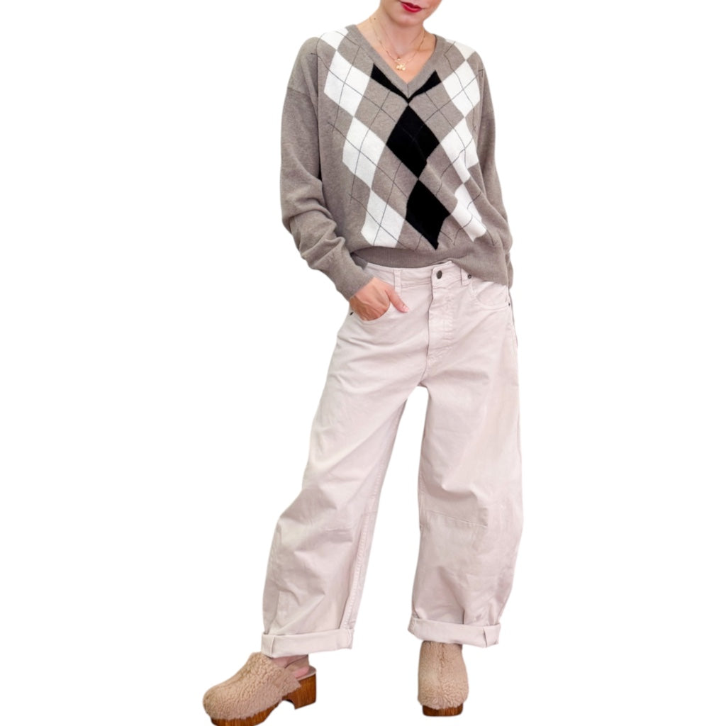 Souvenir Priveè - Pantaloni Barrel Gayá Beige