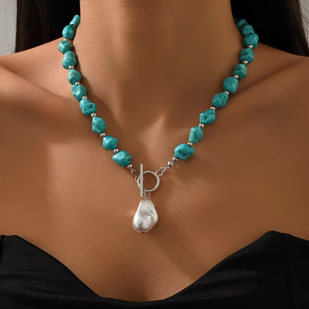 Collana in Argento con Turchese e Perle