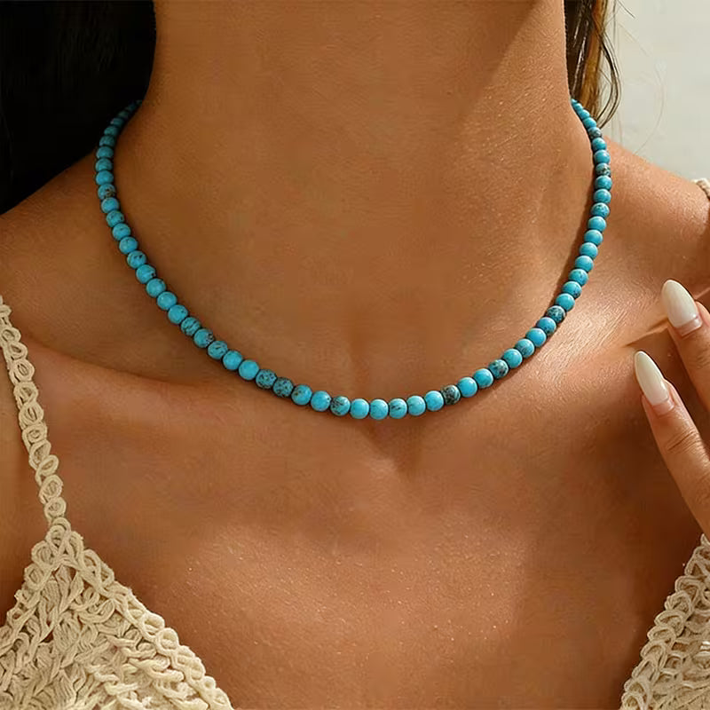 Collana di Perline Turchesi Classica