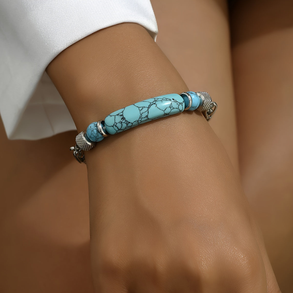 Bracciale Elegante in Argento e Turchese