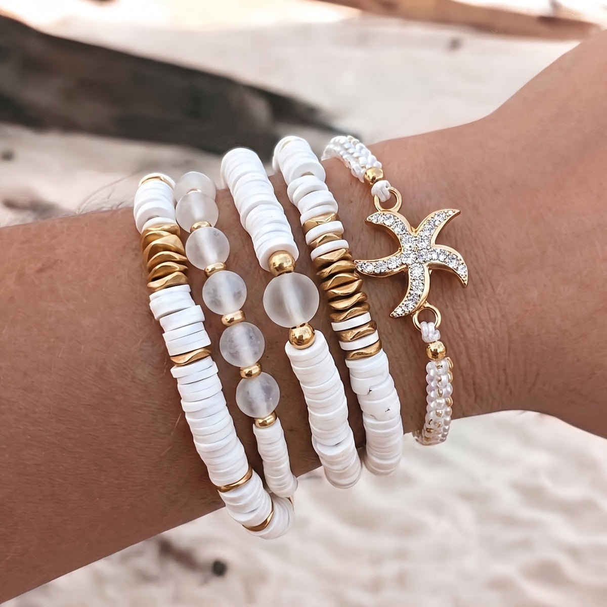 Set di 5 Bracciali Costieri Turchesi di Lusso