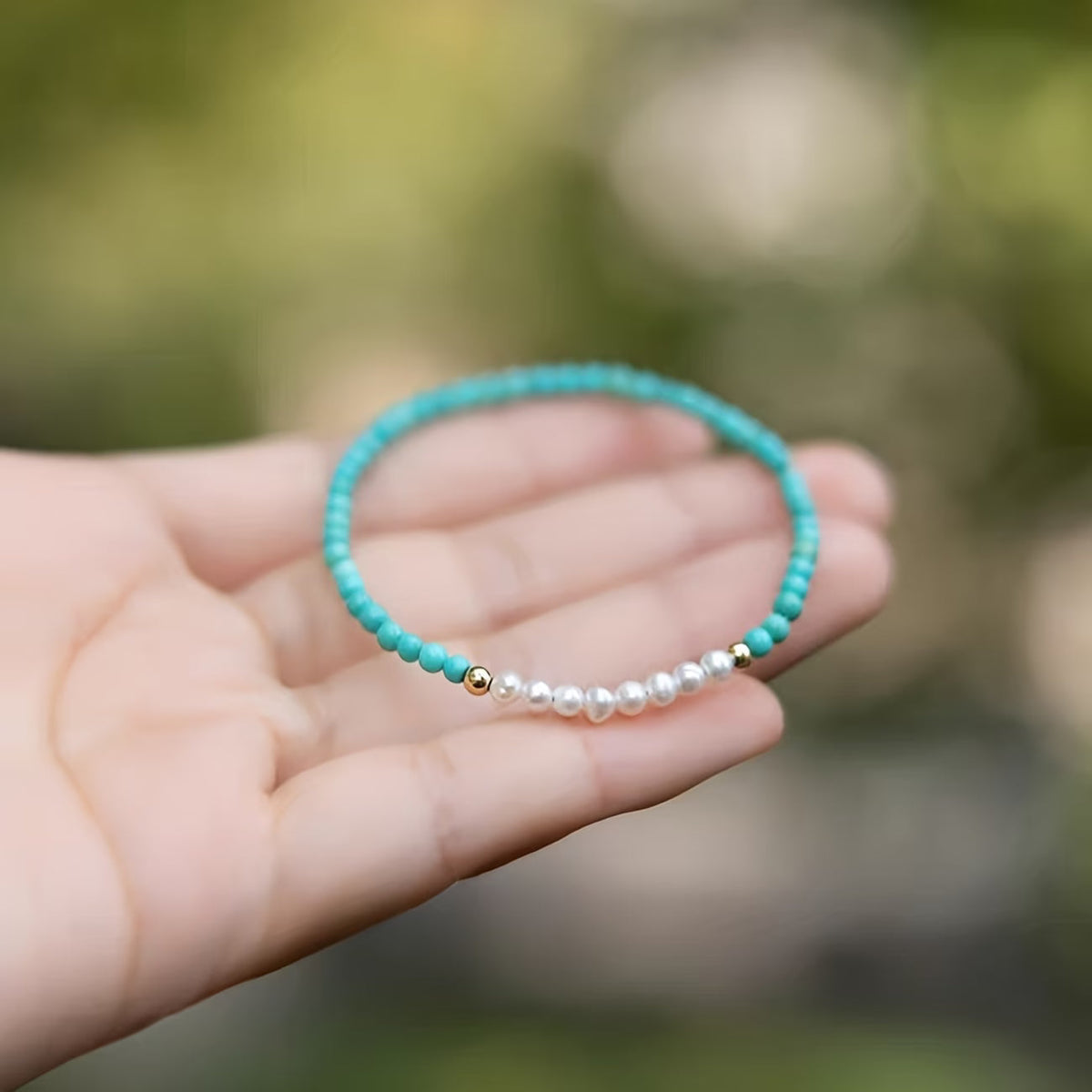 Bracciale Perla Sottile Turchese