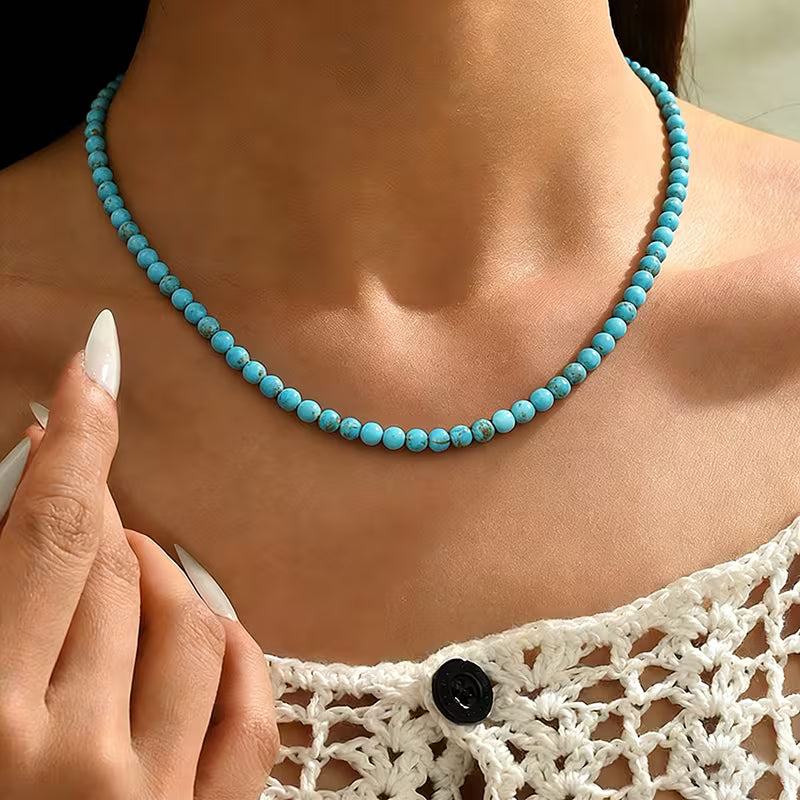 Collana di Perline Turchesi Classica