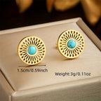 Set di Gioielli Elegante con Medaglione Turchese