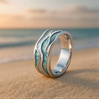 Anello Ocean Wave Turchese