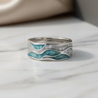 Anello Ocean Wave Turchese