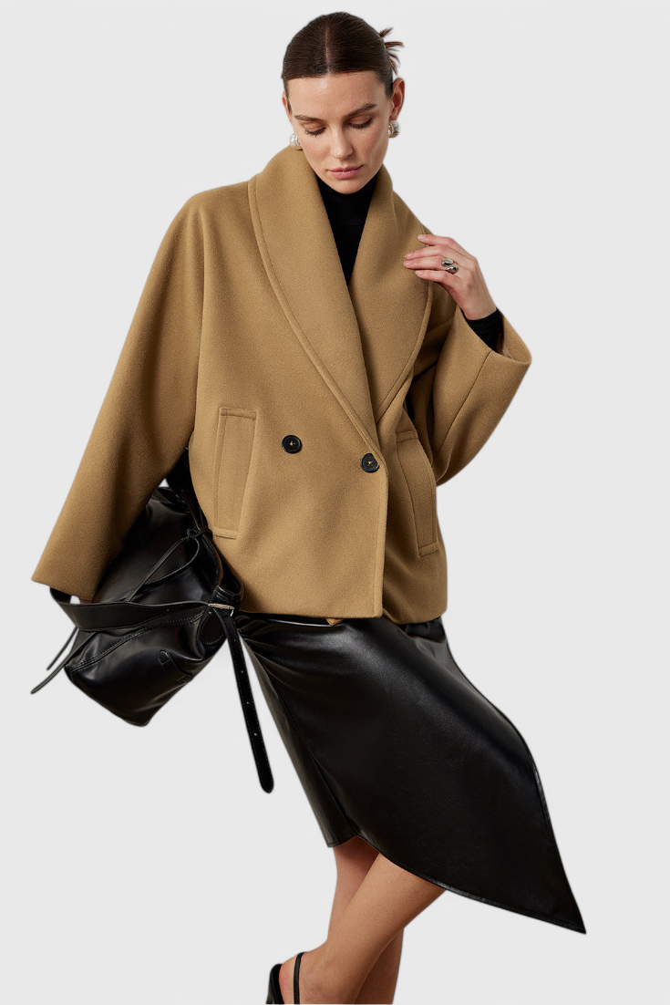 Penelope | Cappotto Relaxed Oversized con Collo a Sciarpa