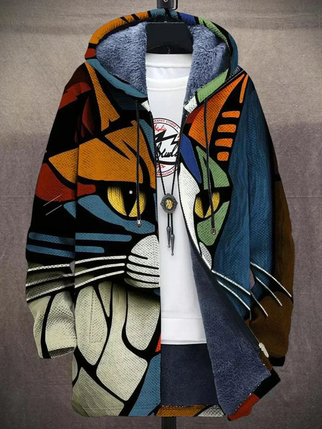 Beatrice | Cardigan con Cappuccio Fantasia Patchwork