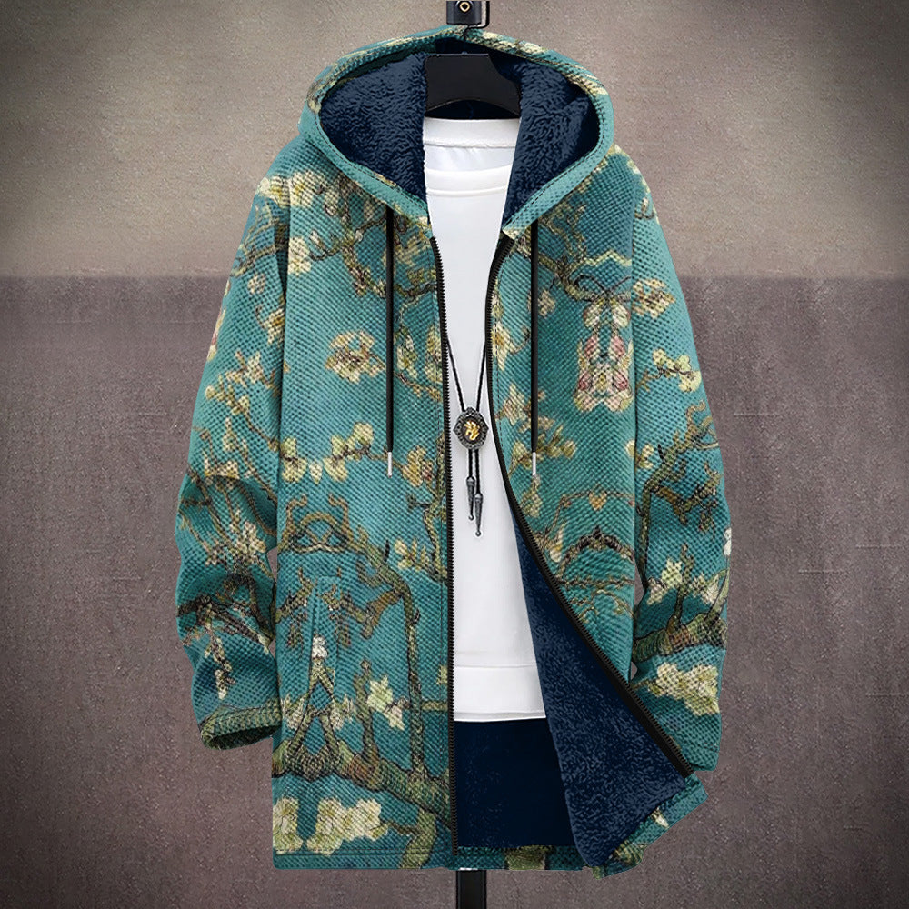 Aurora | Cardigan con Cappuccio Verde Petrolio e Oro