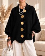 Annabel | Cardigan Button Over Size con Collo