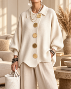 Annabel | Cardigan Button Over Size con Collo