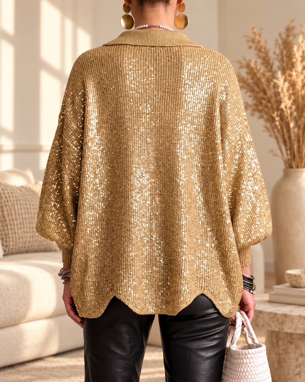 Annabel | Cardigan Button Over Size con Collo