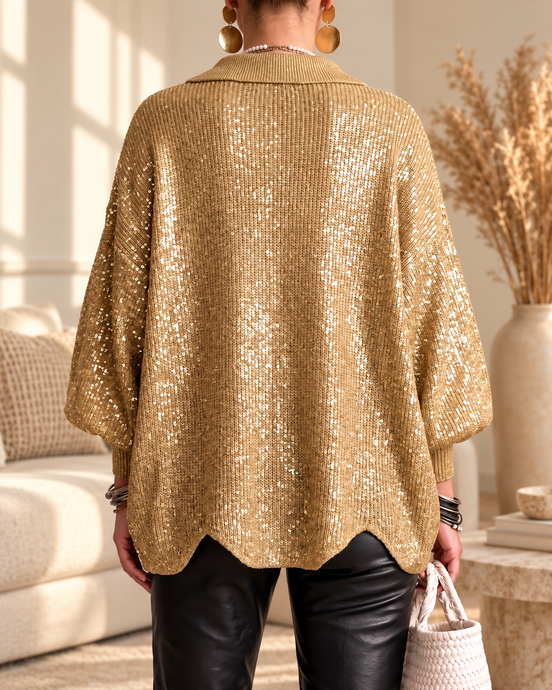 Annabel | Cardigan Button Over Size con Collo