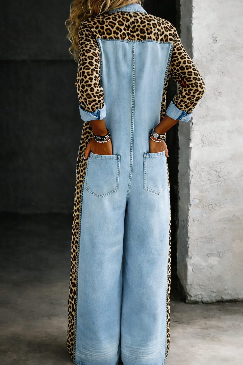 Amanda | Mono denim stampato leopardato