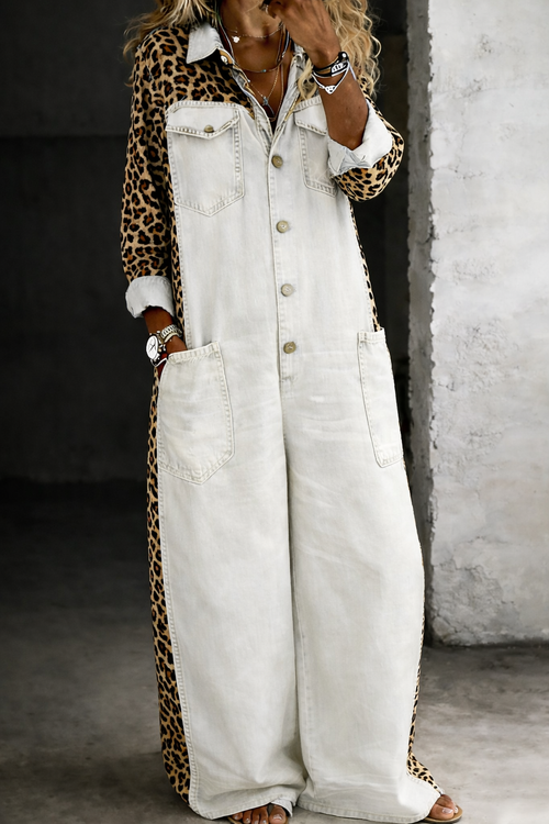 Amanda | Mono denim stampato leopardato