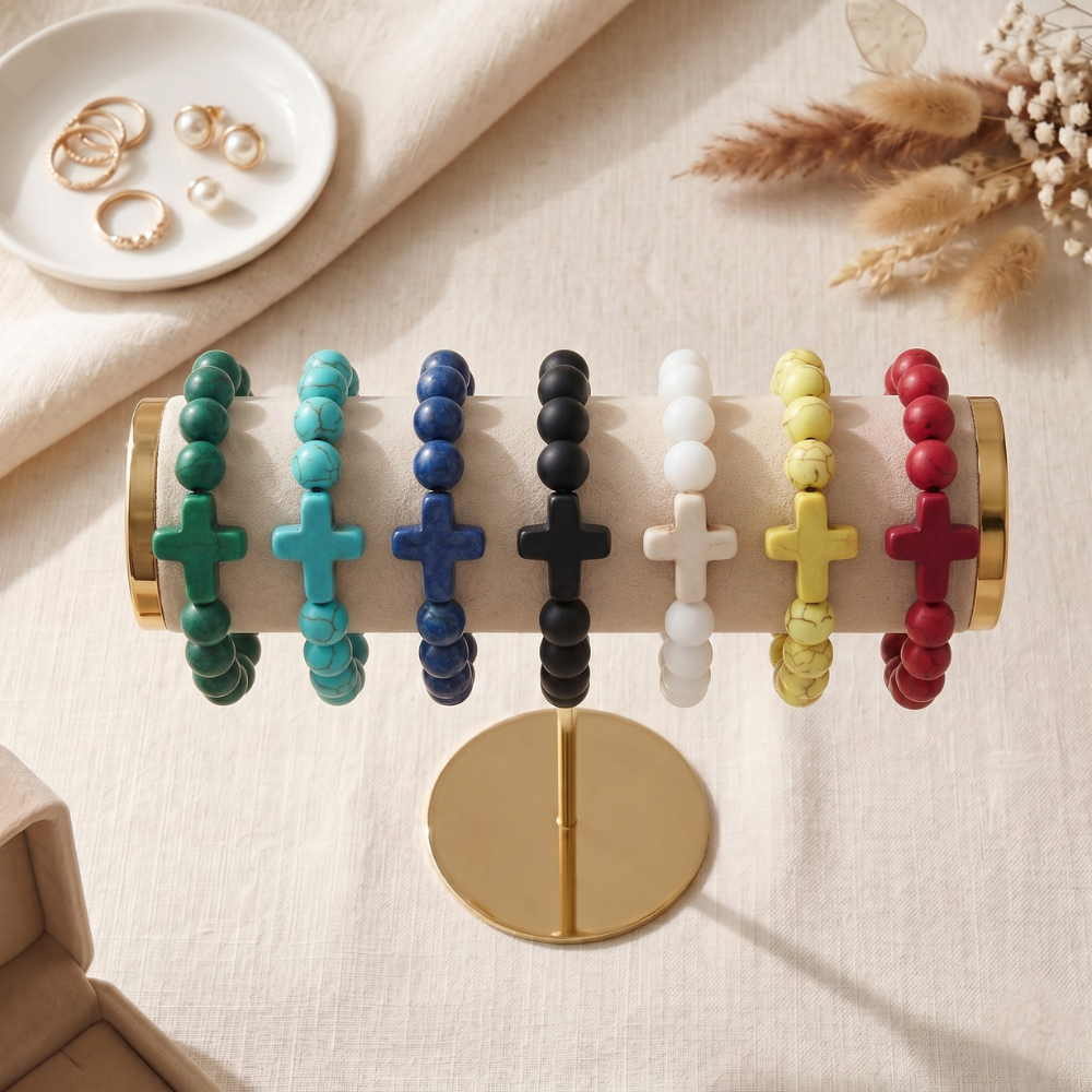 Bracciale con Pietre Preziose a Croce