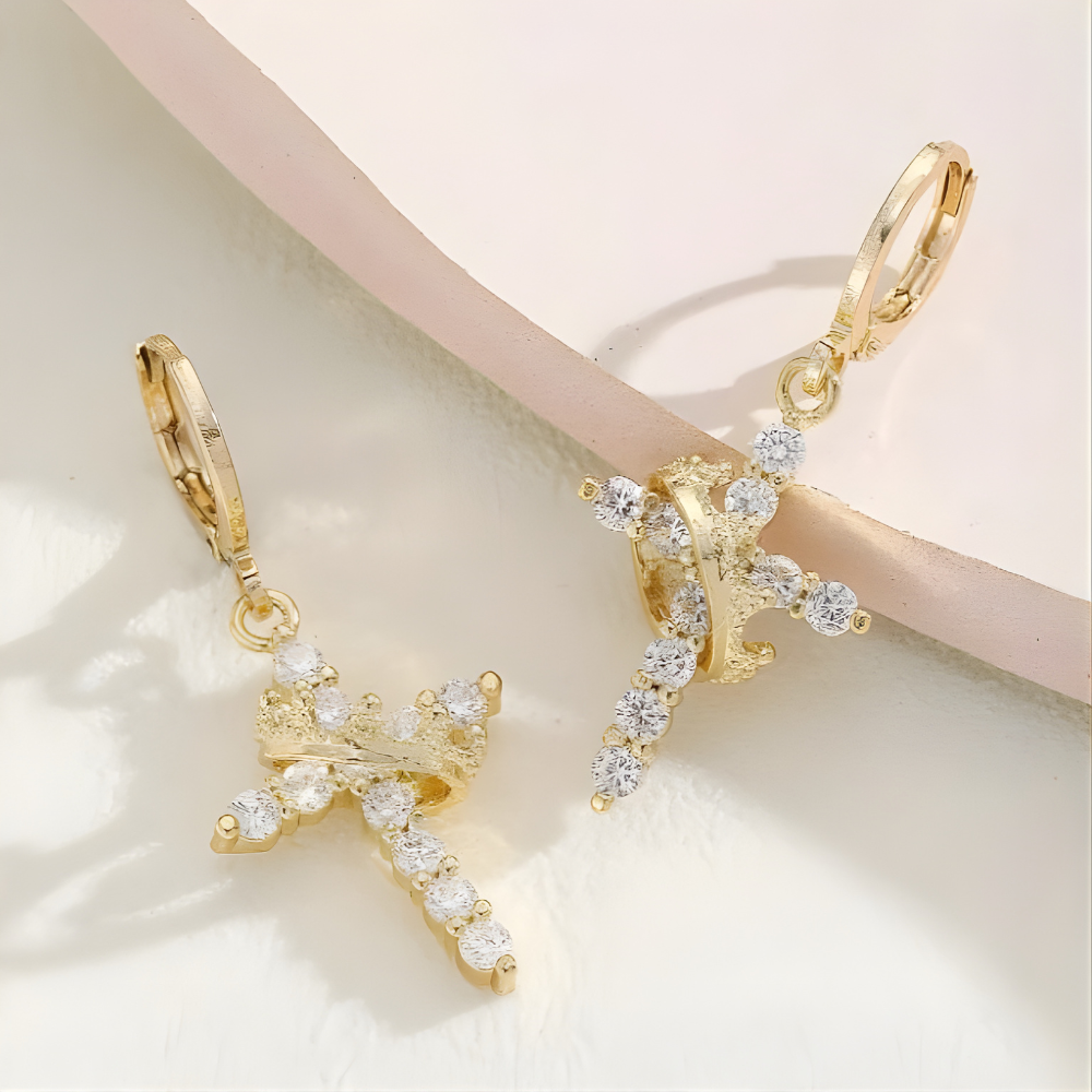 Orecchino Elora Cross and Crown