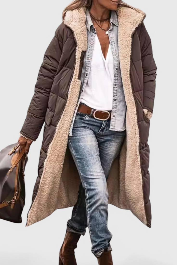 Meredith | Cappotto lungo con cappuccio accogliente
