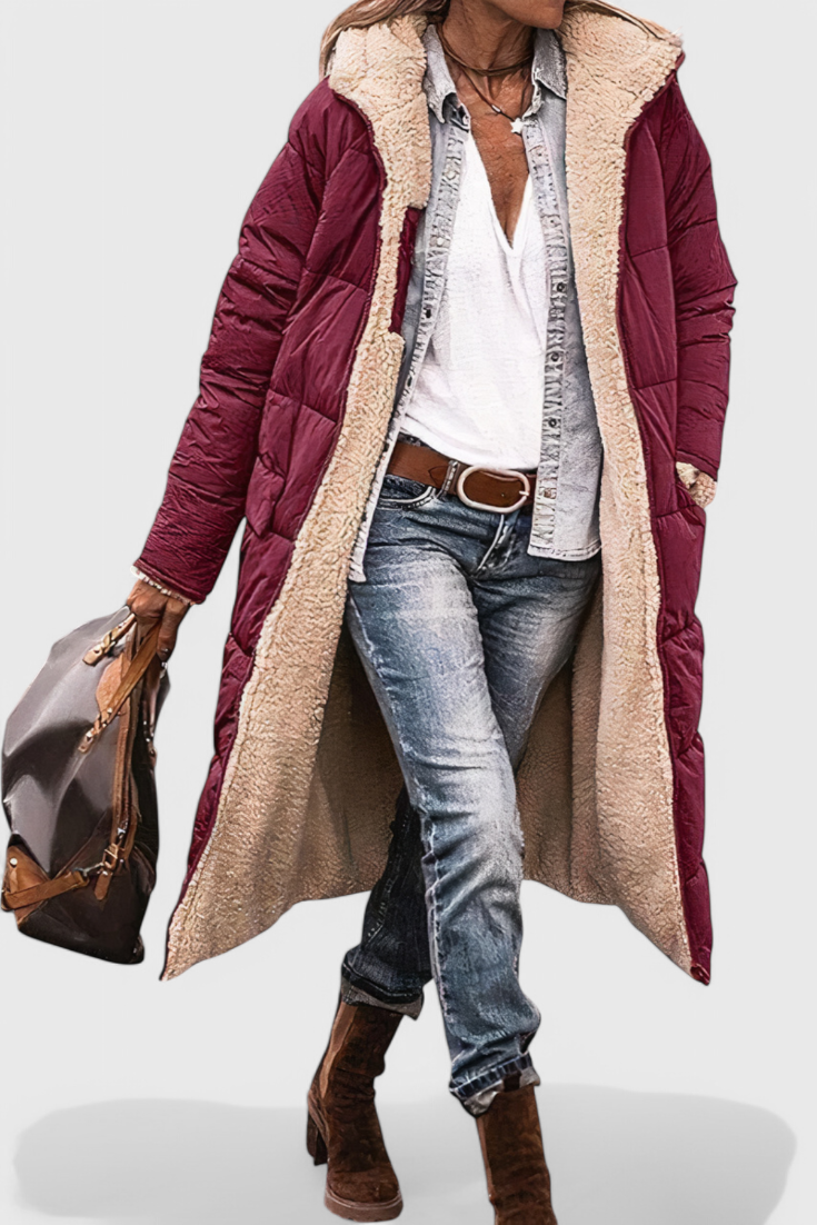 Meredith | Cappotto lungo con cappuccio accogliente