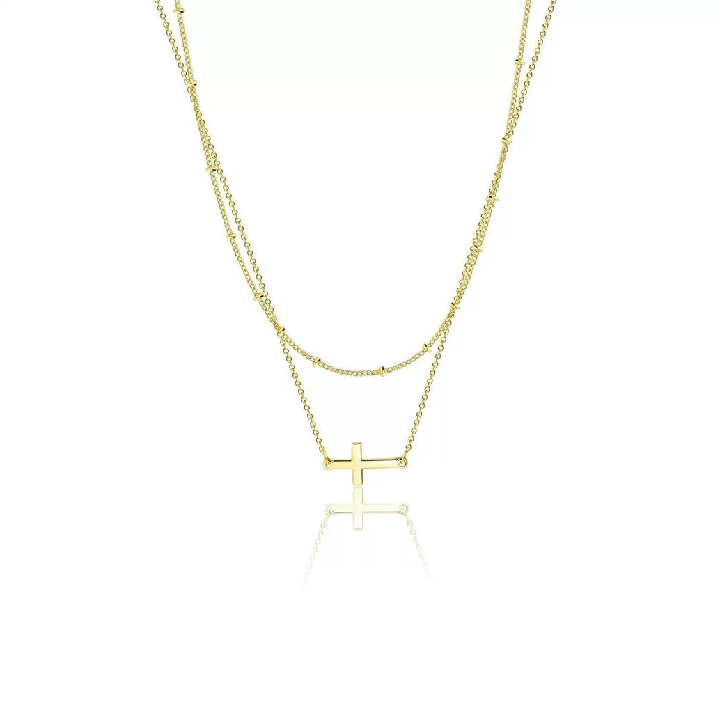 Collana Croce a Doppia Catena Elora