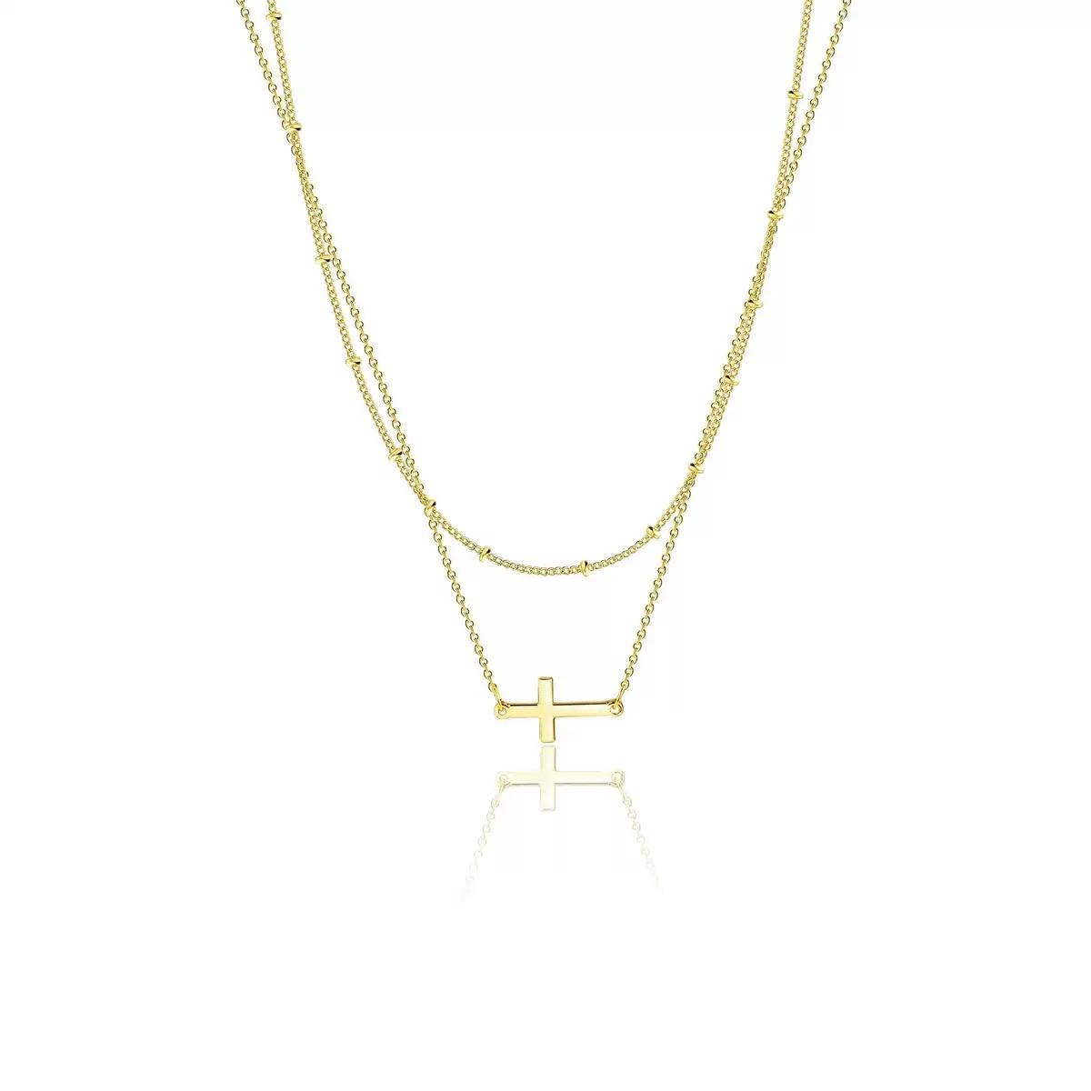 Collana Croce a Doppia Catena Elora