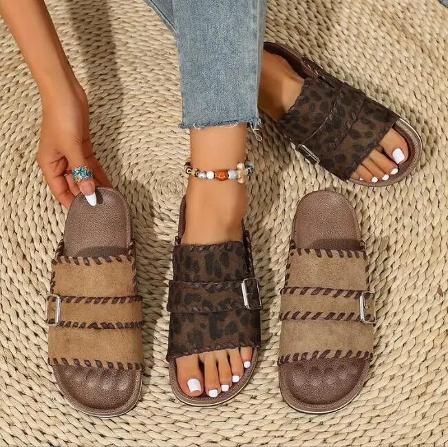 Savannah - Pantofole Comfort Leopardate