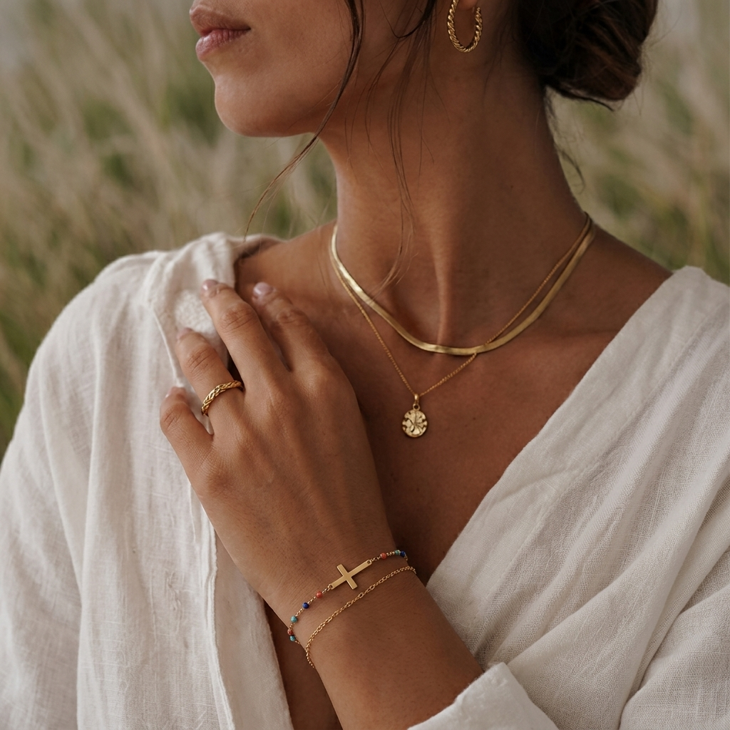 Bracciale con Perline a Croce Guaritrice
