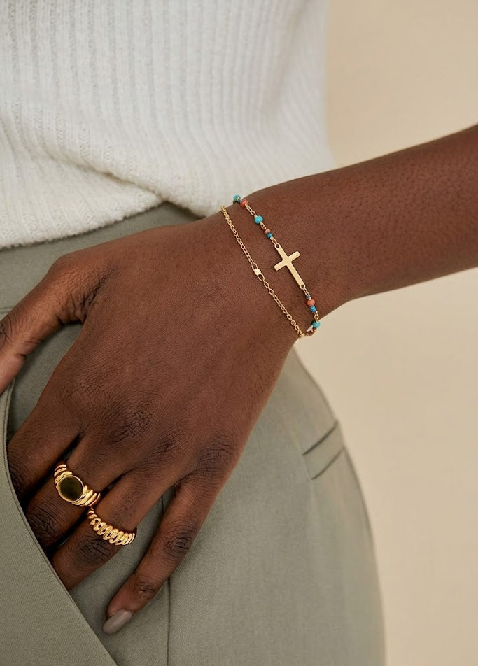 Bracciale con Perline a Croce Guaritrice