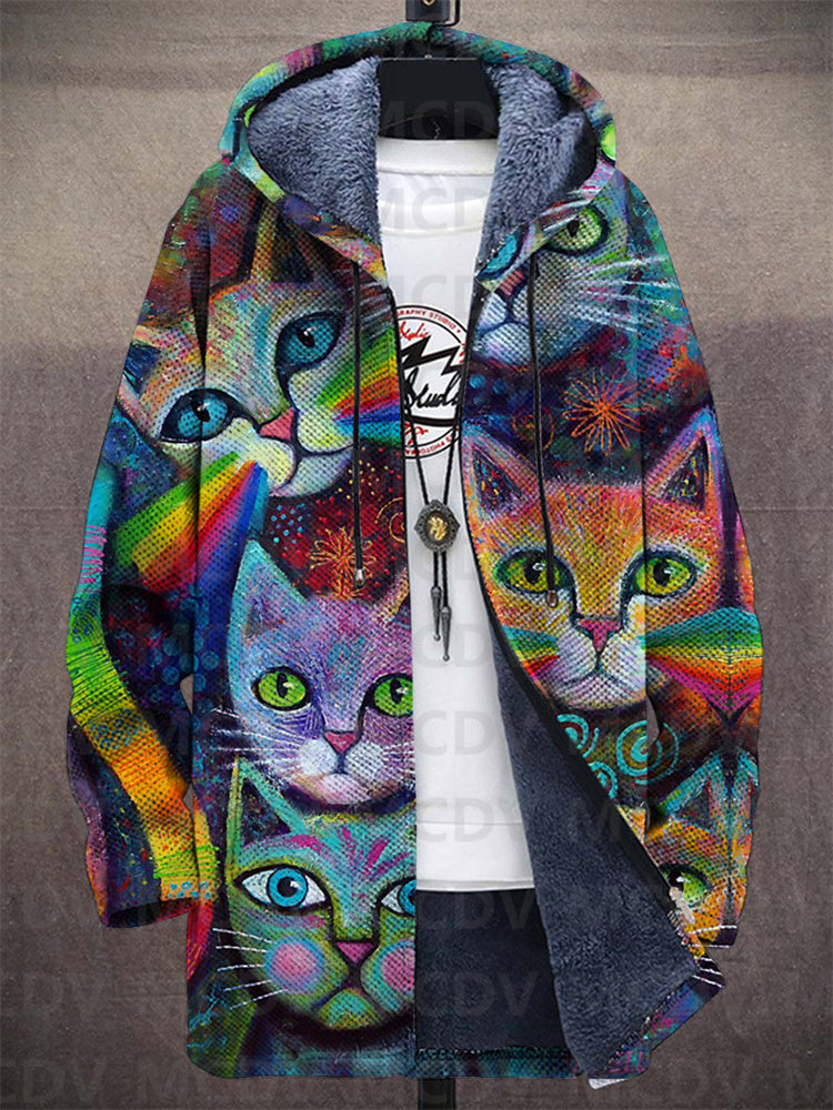 Alessia | Cardigan con Cappuccio Fantasia Arcobaleno