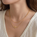 Collana Croce a Doppia Catena Elora