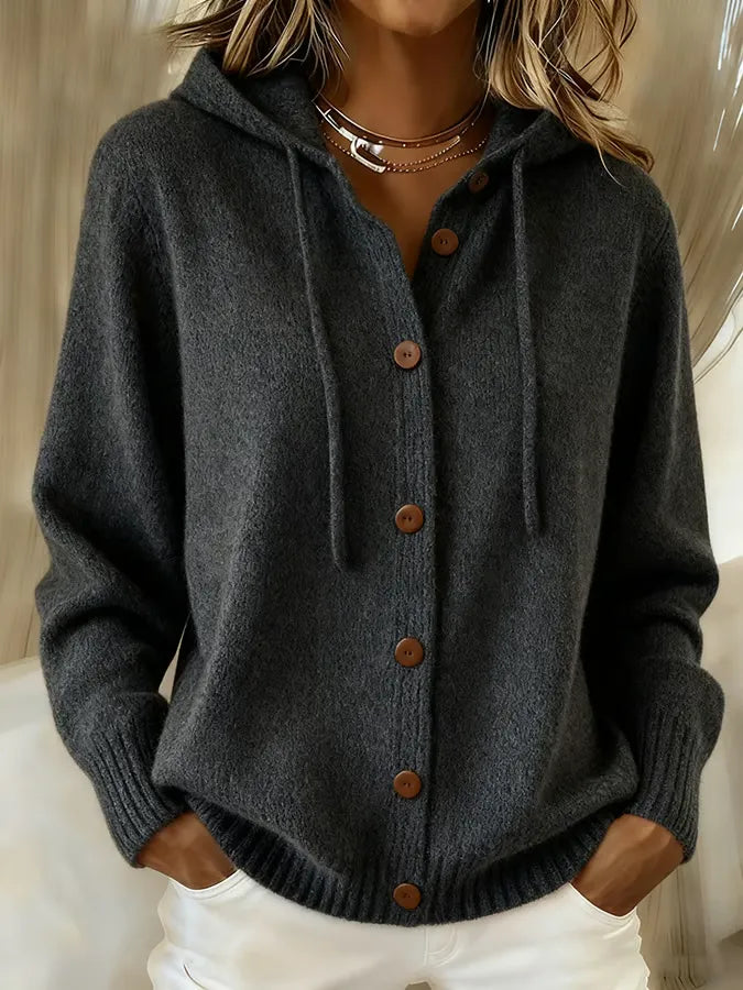 Brenda™ | Felpa con cappuccio e cardigan a bottoni