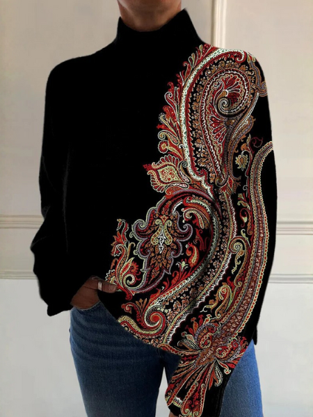Grace - Maglione classico a collo alto a costine