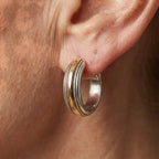 Orecchini a Cerchio Vintage Golden Line in Argento