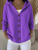 Darienne™ | Cardigan a maglia con cappuccio e bottoni
