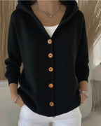 Darienne™ | Cardigan a maglia con cappuccio e bottoni