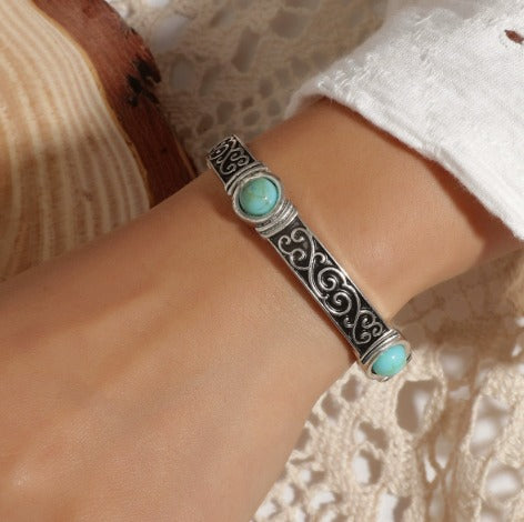 Bracciale Bohemien in Argento e Turchese