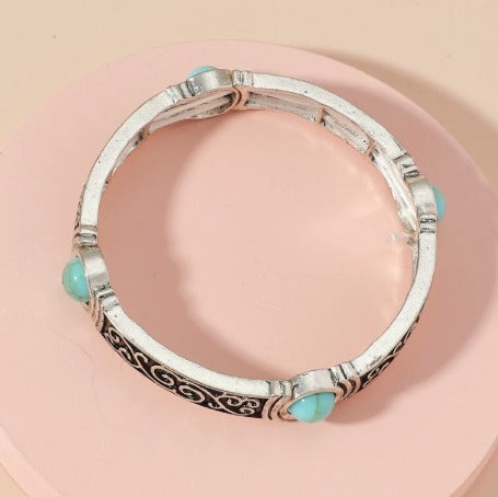 Bracciale Bohemien in Argento e Turchese