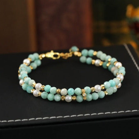 Set di Bracciali Premium Bohemien in Perle e Turchese