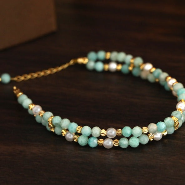 Set di Bracciali Premium Bohemien in Perle e Turchese
