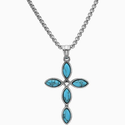 Collana Croce in Turchese Bohemien Premium