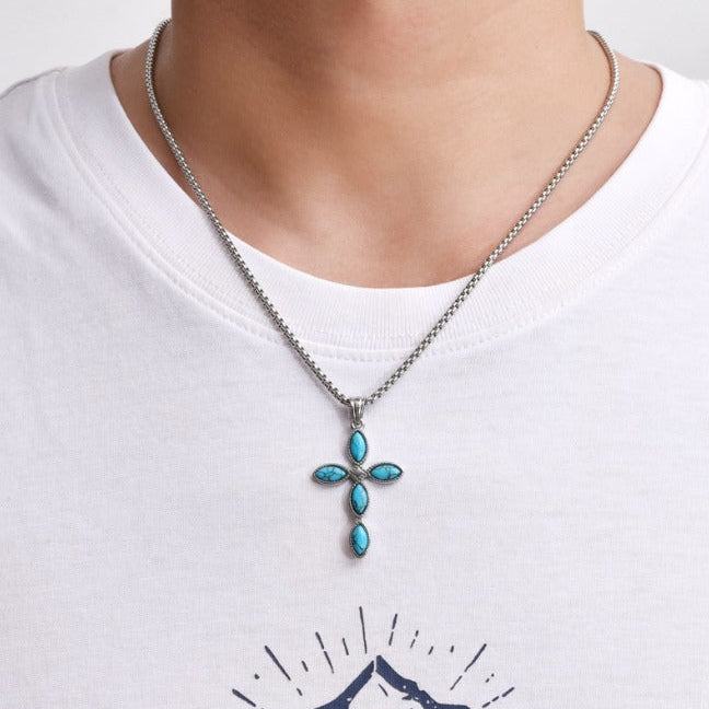 Collana Croce in Turchese Bohemien Premium