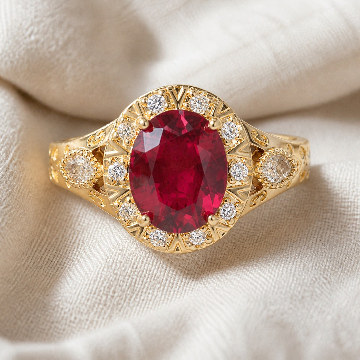 Anello Dichiarativo con Nodo e Rubino