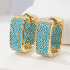 Orecchini Gold Hoops Turquoise Crush