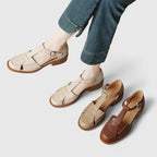 Thalina | Eleganti Sandali Mary Jane in Pelle di Mucca e Suede