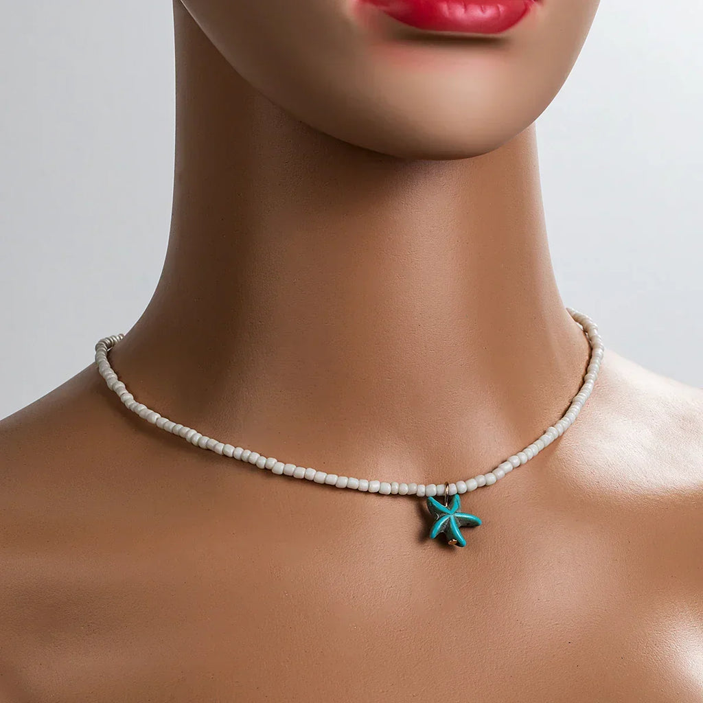 Collana con Stella Marina Turchese Elegante