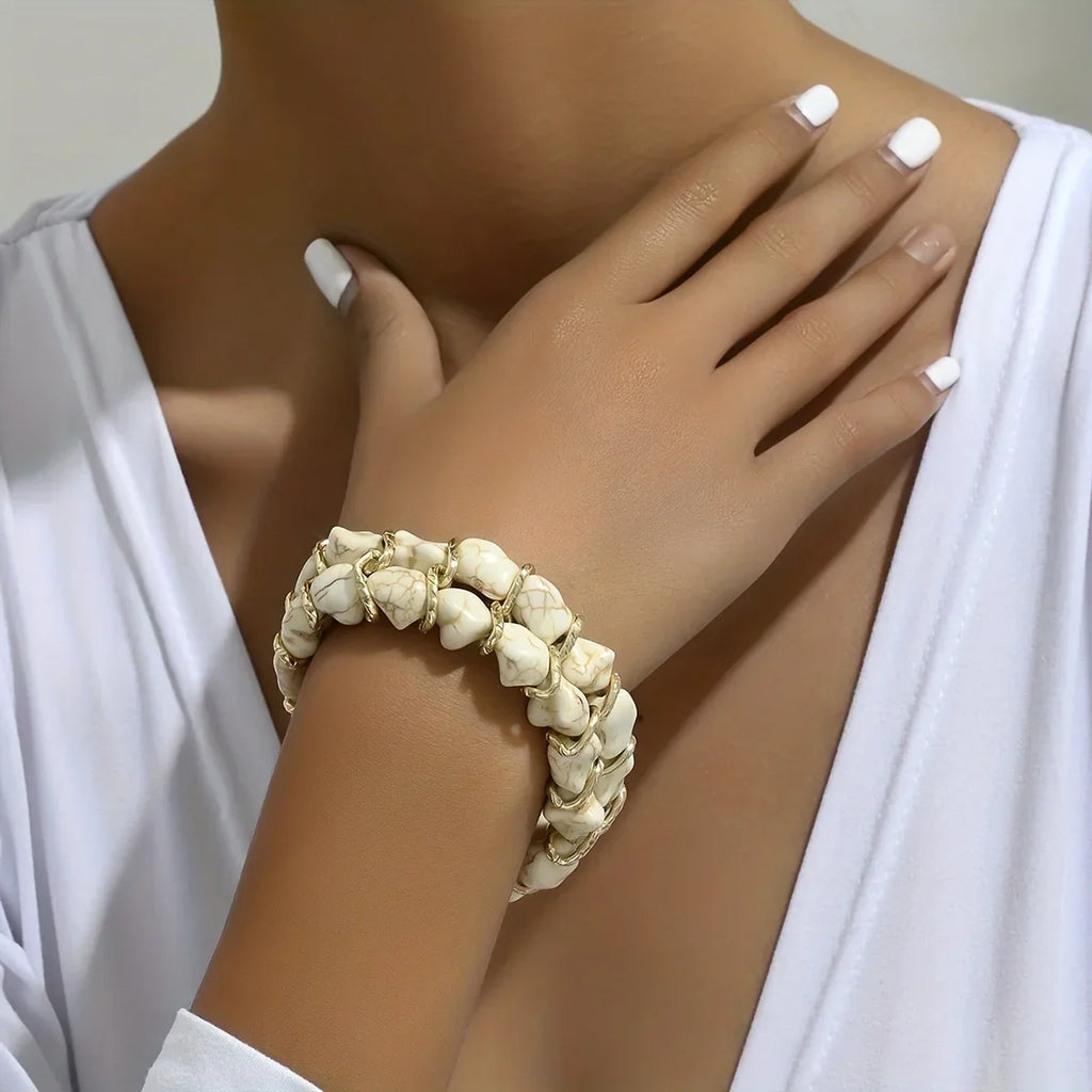 Bracciale Elegante in Turchese e Oro