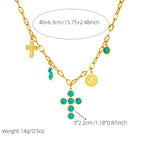 Collana con Croce in Gemma Turchese Benedetta