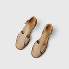 Thalina | Eleganti Sandali Mary Jane in Pelle di Mucca e Suede