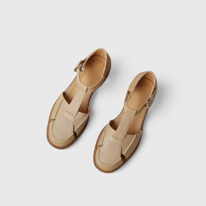 Thalina | Eleganti Sandali Mary Jane in Pelle di Mucca e Suede